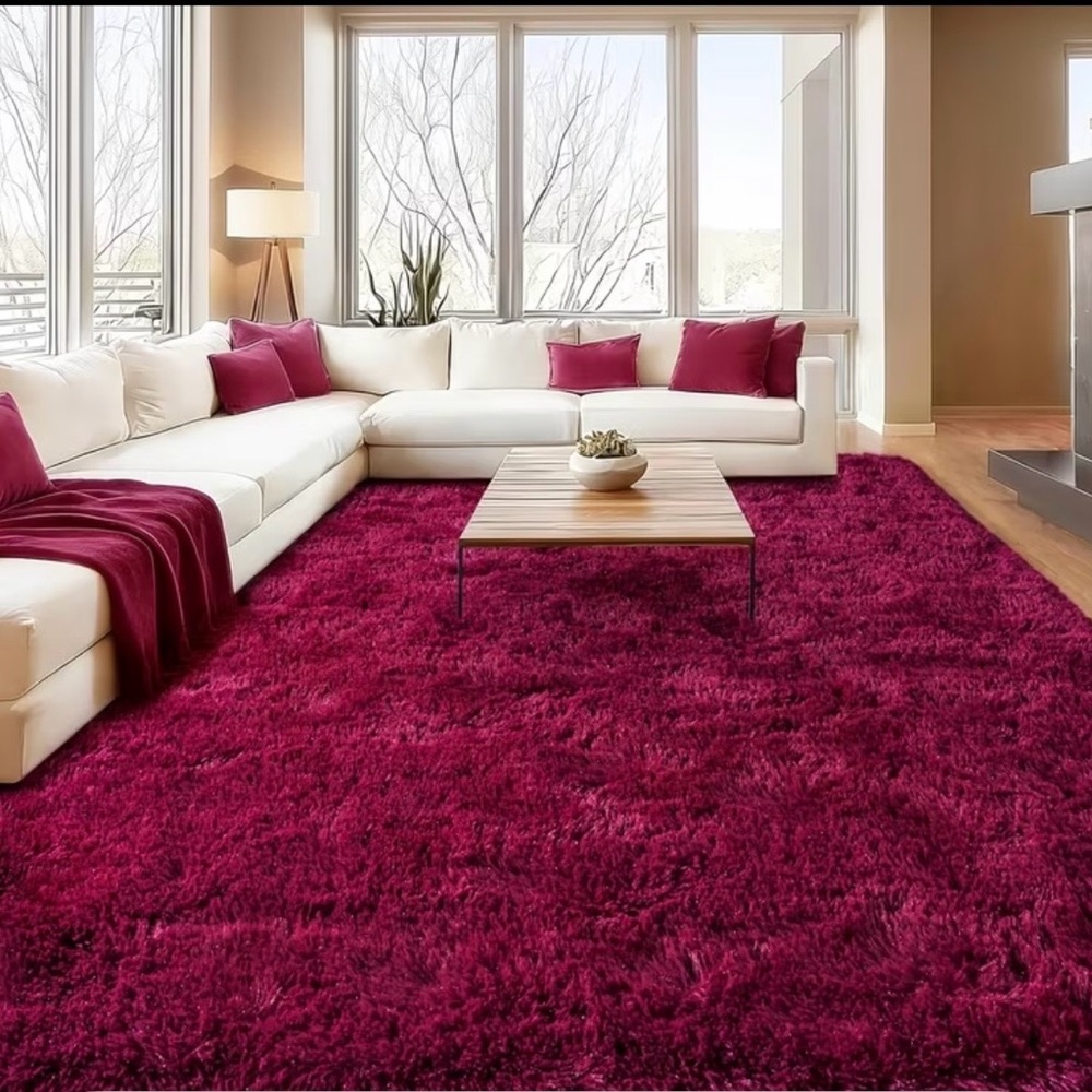 Plush Burgundy Area Rug